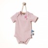 Snoozebaby Short sleeve Romper in Pink dot