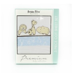 Bubba Blue Little Safari 3PC Cot Sheet Set
