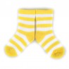 PLUSH Stay on socks (0-2yrs)-Yellow with White Stripes