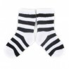 PLUSH Stay on socks (0-2yrs) - White with Black Stripes
