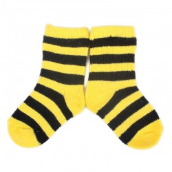 PLUSH® Stay on socks (0-2yrs) - Yellow with Black Stripes