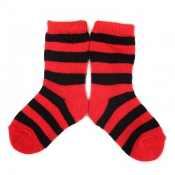 PLUSH® Stay on socks (0-2yrs) - Red with Black Stripes