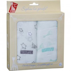 Set of 2 large swaddles Sophie la girafe