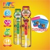 FAFC Robocar Roy Toothbrush Figurine Bundle Set 2 (1 Roy Figurine Toothbrush + 1 Helly Figurine Toothbrush + 2 Cup)