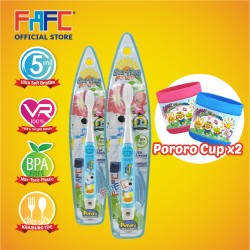 FAFC Poby Toothbrush Hook Bundle Set 1 (1 Poby Hook Toothbrush + 1 Poby Hook Toothbrush + 2 Cup)