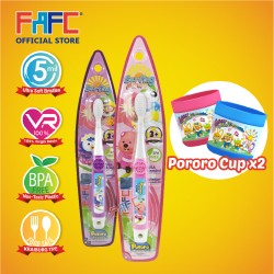 FAFC Petty Toothbrush Hook Bundle Set 2 (1 Petty Hook Toothbrush + 1 Loopy Hook Toothbrush + 2 Cup)
