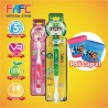 FAFC Robocar Helly Toothbrush Bundle Set 3 (1 Helly Figurine Toothbrush + 1 Amber Hook Toothbrush + 1 Cup)
