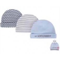 Hudson Baby 3 piece Gentleman Baby Boy Beanie Caps Set 34726
