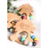 The Lil Cub Wooden Teether with Silicone Beads