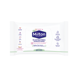 MILTON Antibacterial Alcohol Surface Wipes (30 Wipes)