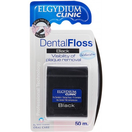 Elgydium  Chlorhexidine Black Dental Floss 50m