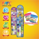 FAFC Pororo Toothbrush Figurine Bundle Set 2 (1 Pororo Figurine Toothbrush + 1 Petty Figurine Toothbrush + 2 Cup)
