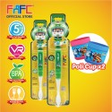 FAFC Robocar Helly Toothbrush Figurine Bundle Set 1 (1 Helly Figurine Toothbrush + 1 Helly Figurine Toothbrush + 2 Cup)