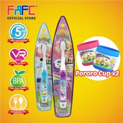 FAFC Petty Toothbrush Hook Bundle Set 3 (1 Petty Hook Toothbrush + 1 Poby Hook Toothbrush + 2 Cup)