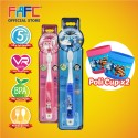 FAFC Robocar Poli Toothbrush Hook Bundle Set 2 (1 Poli Hook Toothbrush + 1 Amber Hook Toothbrush + 2 Cup)