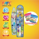 FAFC Pororo Toothbrush Bundle Set 4 (1 Pororo Figurine Toothbrush + 1 Poby Hook Toothbrush + 1 Cup)
