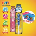 FAFC Robocar Poli Toothbrush Bundle Set 2 (1 Poli Figurine Toothbrush + 1 Amber Hook Toothbrush + 1 Cup)
