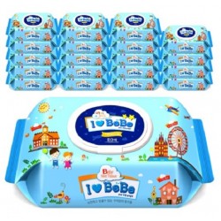 I Love Bebe Baby Wet Wipes with Cap (80s x 20packs)