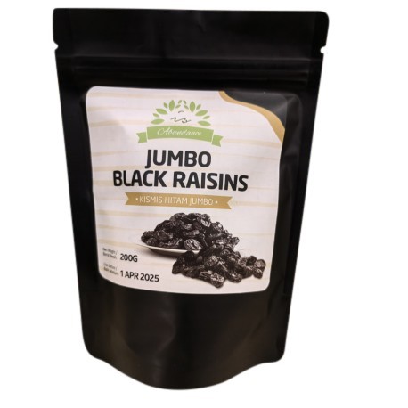 Abundance Jumbo Black Raisin 200gm