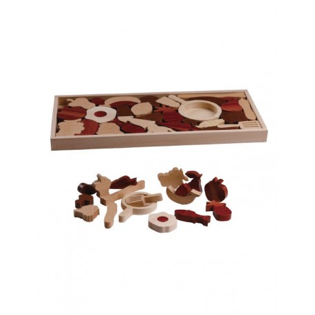 Magic Forest Red Wood Puzzle Series - Fruit Kitchen Puzzle
