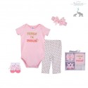 Little Treasure 4 Pieces Baby Clothing Gift Set - Everyday I'm Sparkling 77007