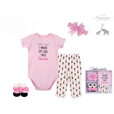 Little Treasure 4 Pieces Baby Clothing Gift Set - Flawless 77008