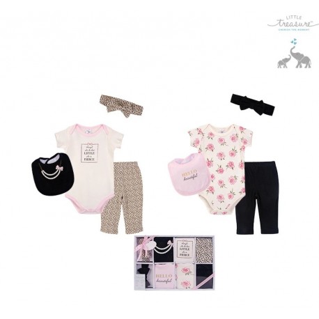 Little Treasure 8 Piece Baby Newborn Clothing Gift Set - Leopard 77013