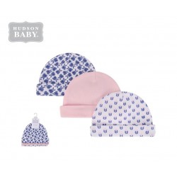 Hudson Baby Knot Beanie Caps - Blue Floral 52303