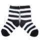 PLUSH® Stay on socks (0-2yrs) - Black with White Stripes