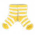 PLUSH Stay on socks (0-2yrs)-Yellow with White Stripes