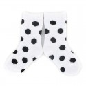 PLUSH Stay on socks (0-2yrs) - White with Black Dots