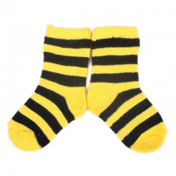 PLUSH Stay on socks (0-2yrs) - Yellow with Black Stripes