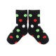 PLUSH® Stay on Socks (4-8yrs) - Black with White/Red/Green Dots