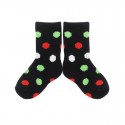 PLUSH Stay on Socks (4-8yrs) - Black with White/Red/Green Dots