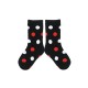 PLUSH® Stay on Socks (4-8yrs) - Black with White/Red Dots