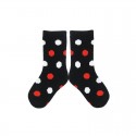 PLUSH Stay on Socks (4-8yrs) - Black with White/Red Dots