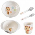 Sophie la girafe : Meal-Time Set (Plate, bowl, cup and cutlery set) - Blue Balloon